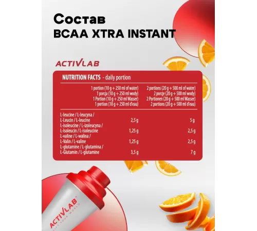 Аминокислоты БЦА ActivLab BCAA Xtra