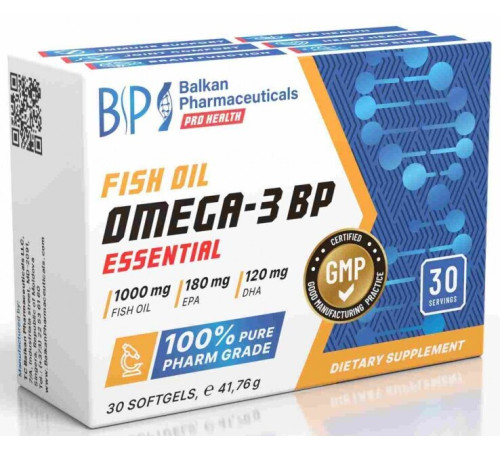 Омега 3, рыбий жир Balkan Pharmaceuticals Omega 3 Essential (30 капс)