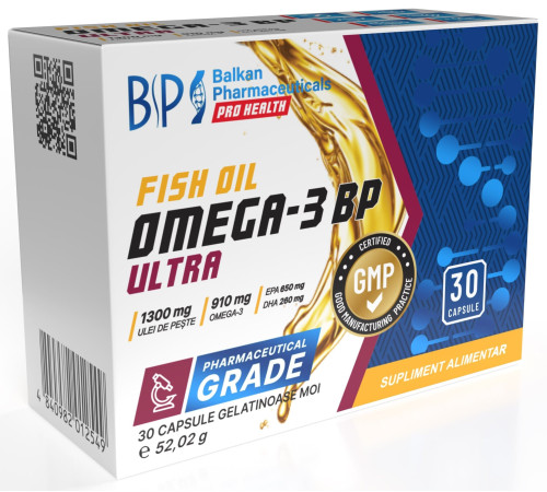 Омега 3, рыбий жир 910 мг, Balkan Pharmaceuticals Omega 3 BP (30 капс)