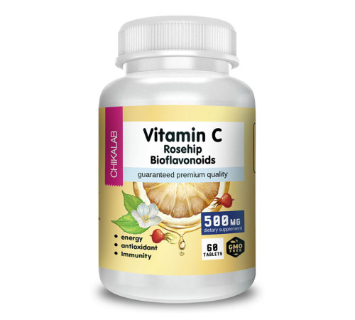 Витамин Ц Chikalab Vitamin C Rosehip Bioflavonoids (60 таб)