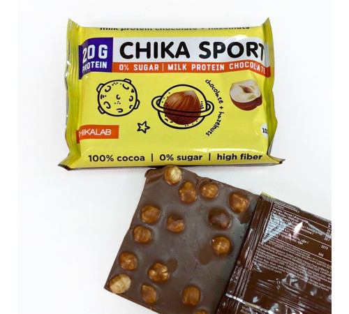 Шоколад без сахара Chikalab Chika Sport (100 гр)