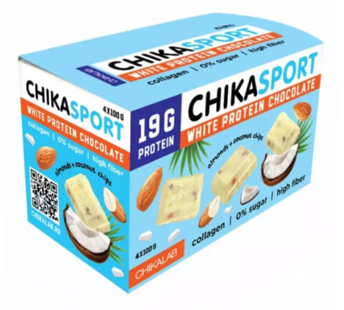 Белый шоколад без сахара Chikalab Chika Sport (100 гр)