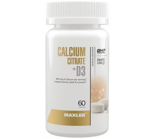 Кальций цитрат Maxler Calcium Citrate + D3 (60 таб)