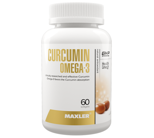 Куркумин + Омега 3 Maxler Curcumin + Omega 3 (60 капс)