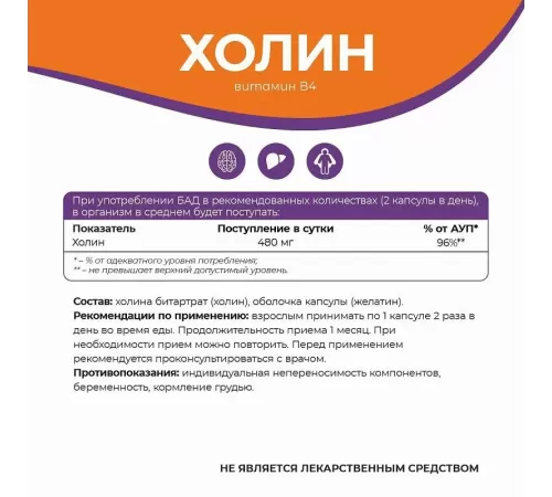 Холин NaturalSphere Choline (90 капс)