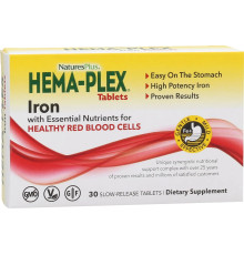 Железо комплекс Natures Plus HEMA-PLEX (30 таб)