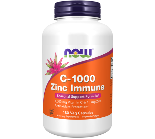Витамин Ц, Цинк Now Foods C-1000 & Zinc Immune (180 капс)