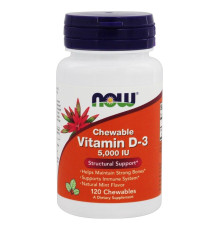 Витамин Д3Now Foods Vitamin D-3 5000 IU Chewable (120 жев. таб)