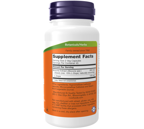Мукуна жгучая NOW Foods Dopa Mucuna (90 капс)