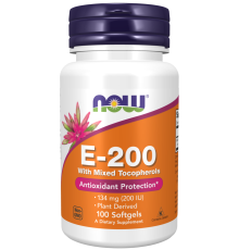 Витамин Е Now Foods E-200 (100 капс)