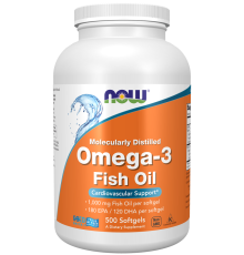 Омега 3, рыбий жир Now Foods Omega-3 (500 капс)