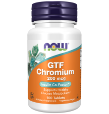 Хром хелат Now Foods GTF Chromium (100 таб)