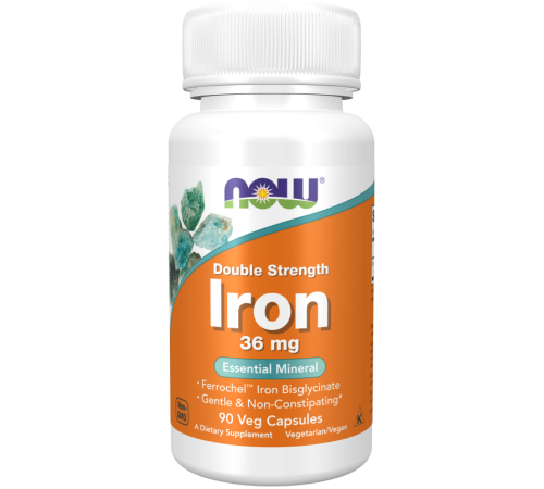 Железо 36 мг Now Foods Iron Double Strength (90 капс)