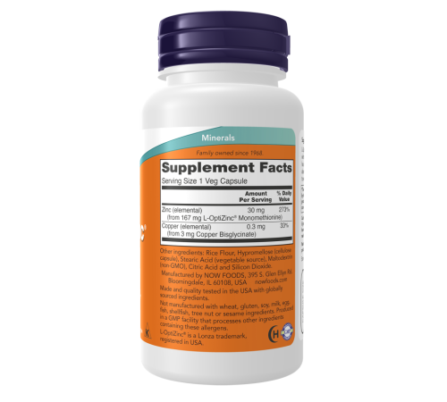 Цинк Пиколинат Now Foods L-OptiZinc