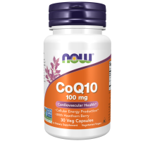 Коэнзим Q10  +  плоды боярышника Now Foods CoQ10 100mg (30 капс)