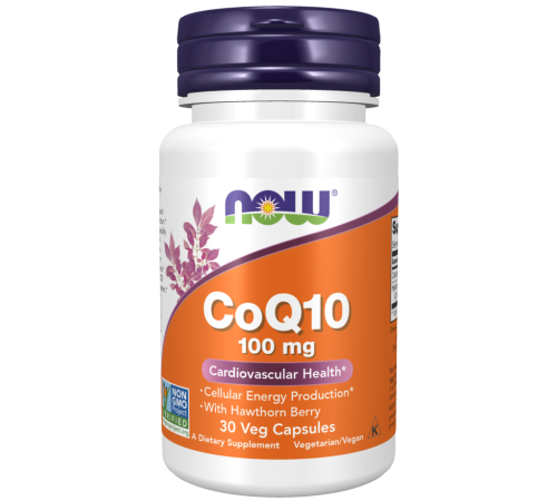 Коэнзим Q10 + плоды боярышника Now Foods CoQ10 100mg