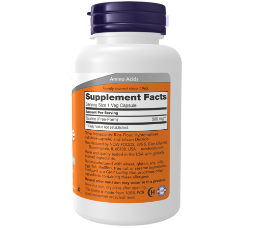 Таурин Now Foods L-Taurine (100 капс)