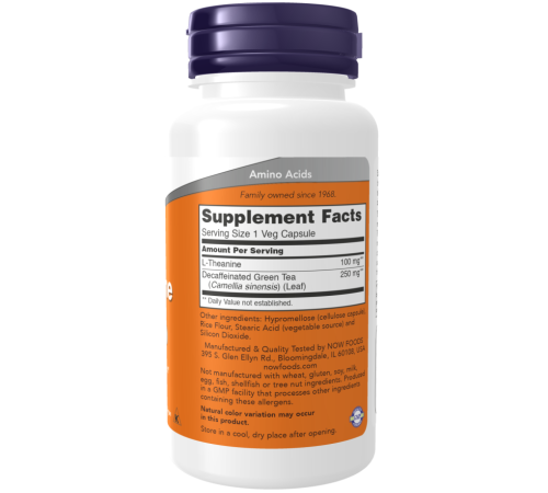 Теанин 100 мг Now Foods L-Theanine