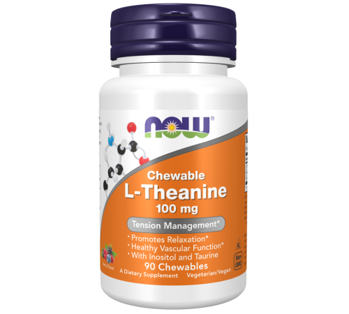 Теанин 100 мг Now Foods L-Theanine (90 жев. таб)