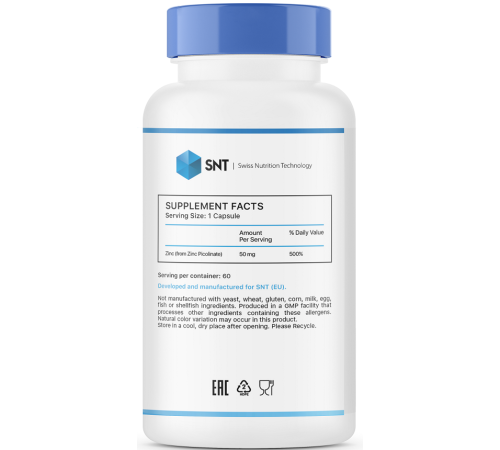 Цинк Пиколинат SNT Zinc Picolinate 50 mg (60 капс)