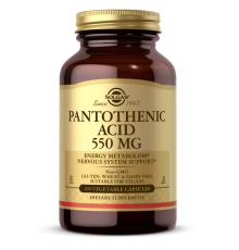 Пантотеновая кислота Solgar Pantothenic Acid 550 мг (100 капс)