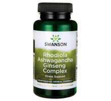 Ашваганда Родиола Женьшень Swanson Rhodiola Ashwagandha Ginseng Complex (60 капс)
