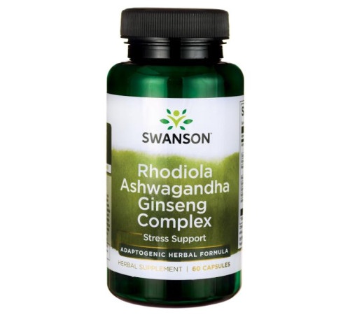 Ашваганда Родиола Женьшень Swanson Rhodiola Ashwagandha Ginseng Complex (60 капс)