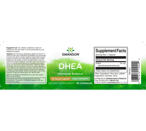 ДГЭА Swanson DHEA 25mg (30 капс)