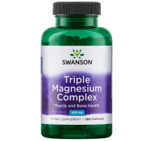 Магний Swanson Triple Magnesium Complex 400 mg (100 капс)
