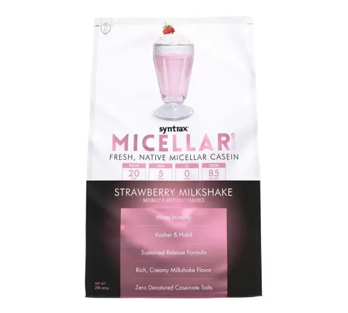 Протеин казеиновый Syntrax Micellar Creme (907 гр) - Молочный коктейль с клубникой