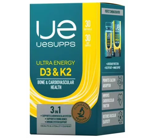 Витамин Д3 и К2 UESUPPS Vitamin D3 + K2 (30 капс)