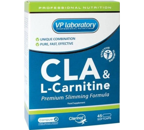 Конъюгированная линолевая кислота Vplab CLA L-Carnitine (45 капс)