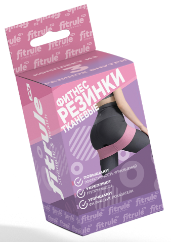 Набор тканевых фитнес-резинок FitRule (3 шт)